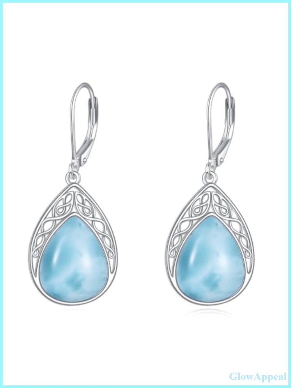 Celtic Knot Teardrop Earrings S925 Sterling Silver Dangle Jewelry for Women
